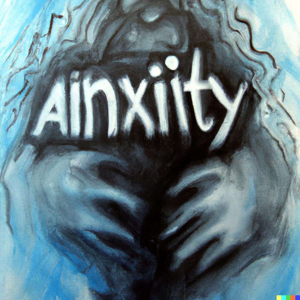 a representation of anxiety, spray paint art